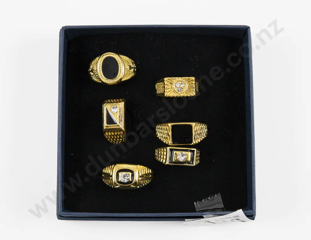 Six Costume Jewellery Gem Set Dress Rings Image 1++