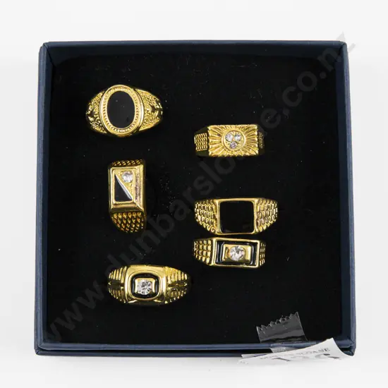 Six Costume Jewellery Gem Set Dress Rings