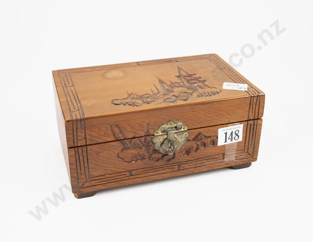 Collection of Assorted Costume Jewellery with Wooden Jewellery Box Image 1++