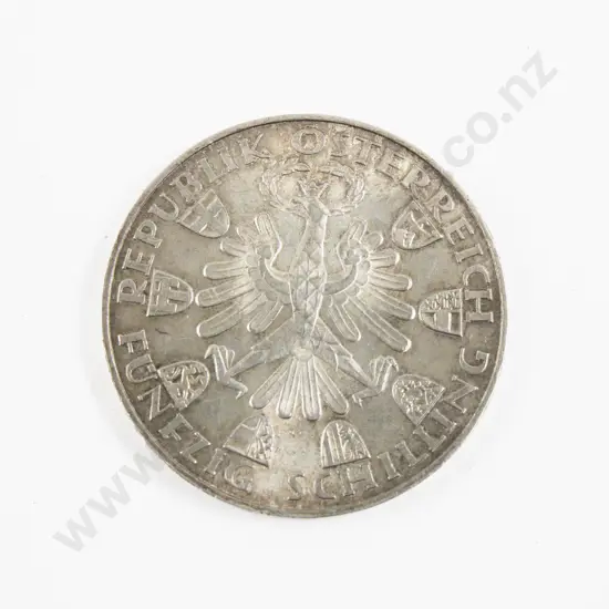 1959 Austria Tiroler Freiheit Liberation Silver 50 Shilling Coin