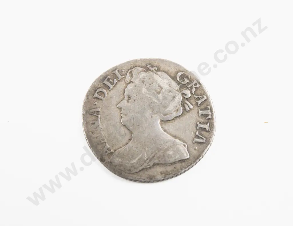 UK 1711 Queen Anne Silver Shilling (Worn) Image 1++