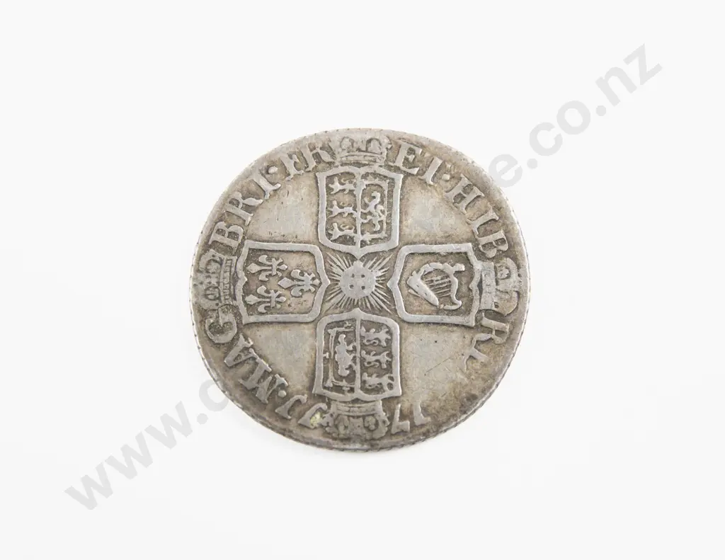 UK 1711 Queen Anne Silver Shilling (Worn) Image 1++