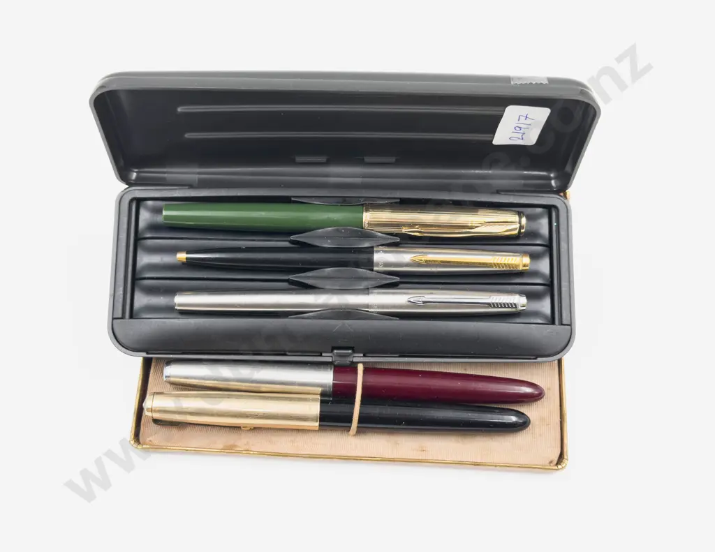 Five Assorted Parker Pens Image 1++