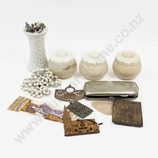 Three Vintage Yardley Cream Pottles & Hat Pins etc