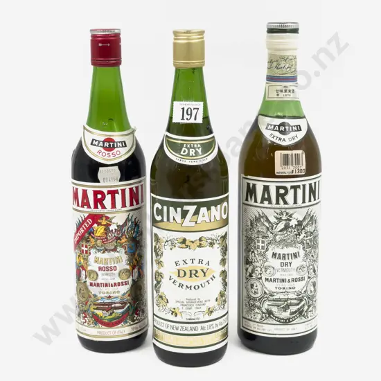 1 x Bottle Cinzano together with 2 x Bottles of Assorted Martini