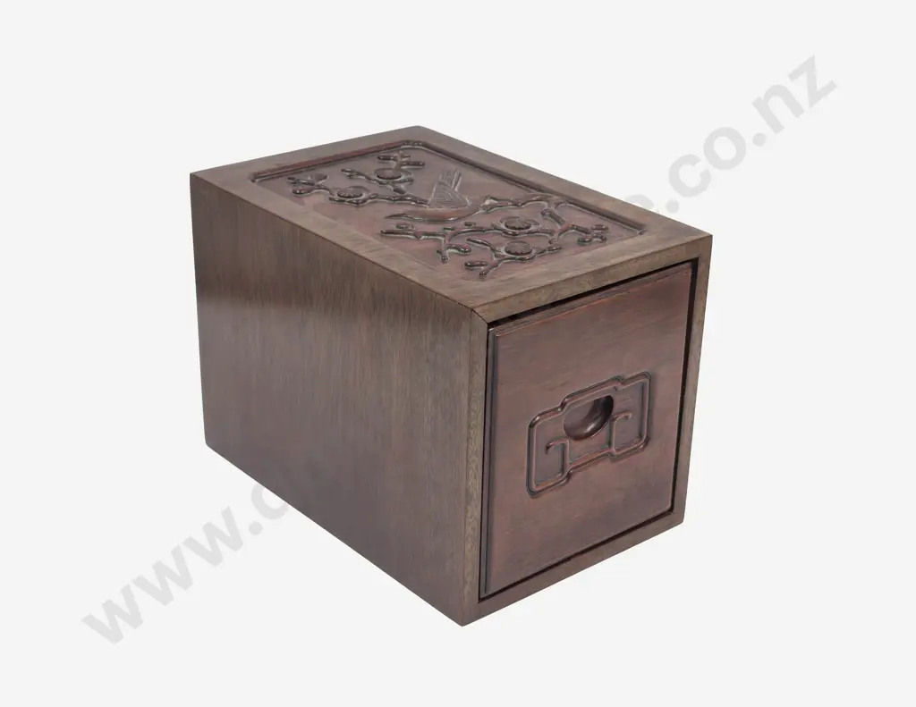 Chinese Rosewood Single Drawer Box Image 1++