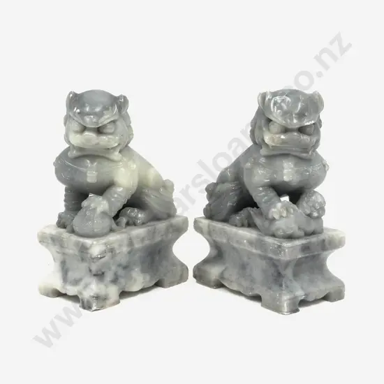 Pair of Hardstone Foo Dogs