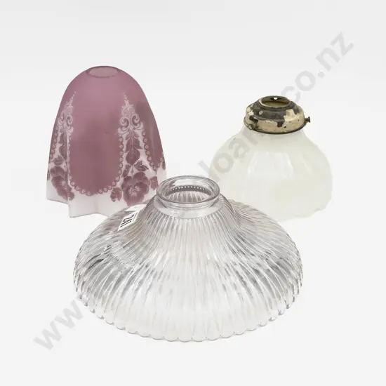 Vict Glass Light Shade and Two Others