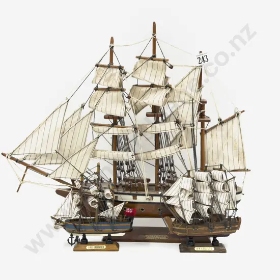 Model Ship (Cutty Sark) with Two Smaller