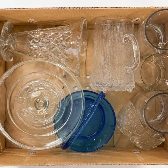 Box Qty of Assorted Crystal & Glassware