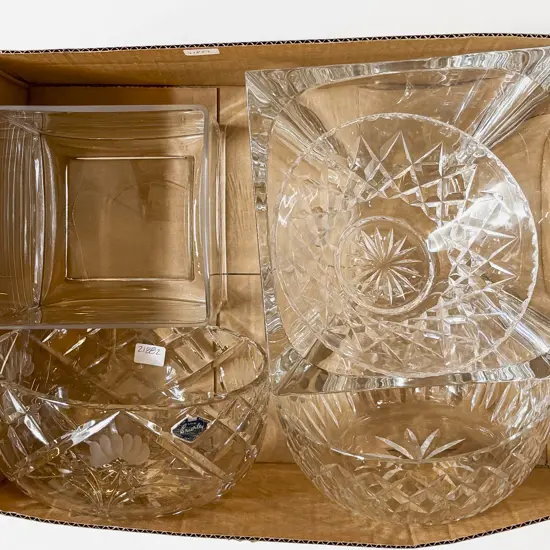 Box Qty of Assorted Crystal & Glassware