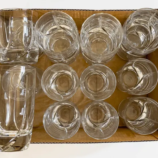 Box Qty of Assorted American Heavy Glassware