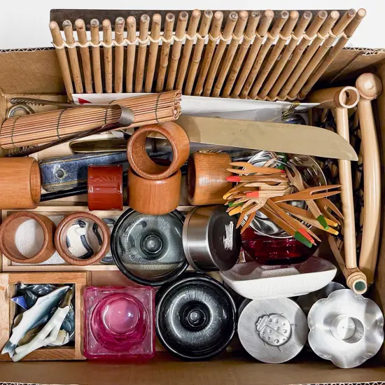 Box Qty of Assorted Collectables incl Napkin Rings Spoon Rests Tealights etc