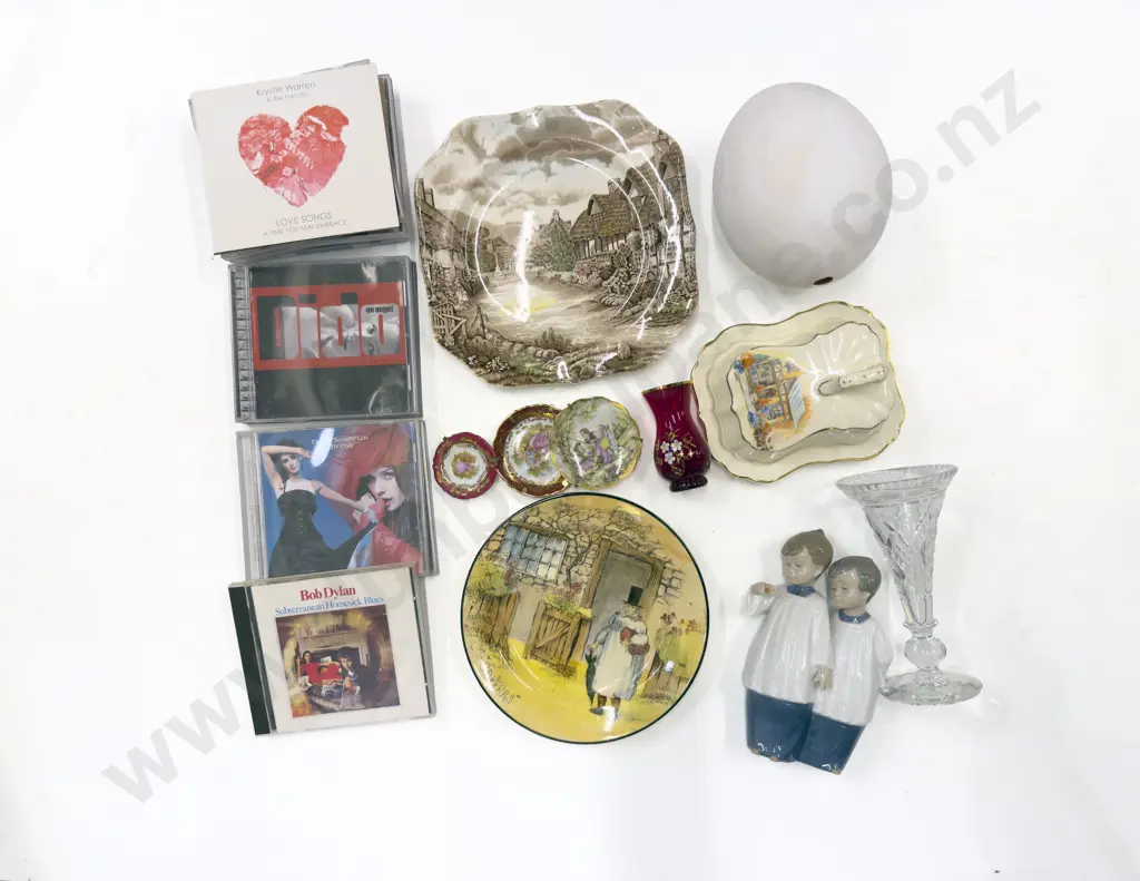 Qty of Mixed Collectibles incl Ostrich Egg CDs & China Image 1++