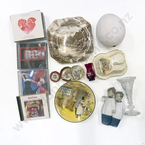 Qty of Mixed Collectibles incl Ostrich Egg CDs & China