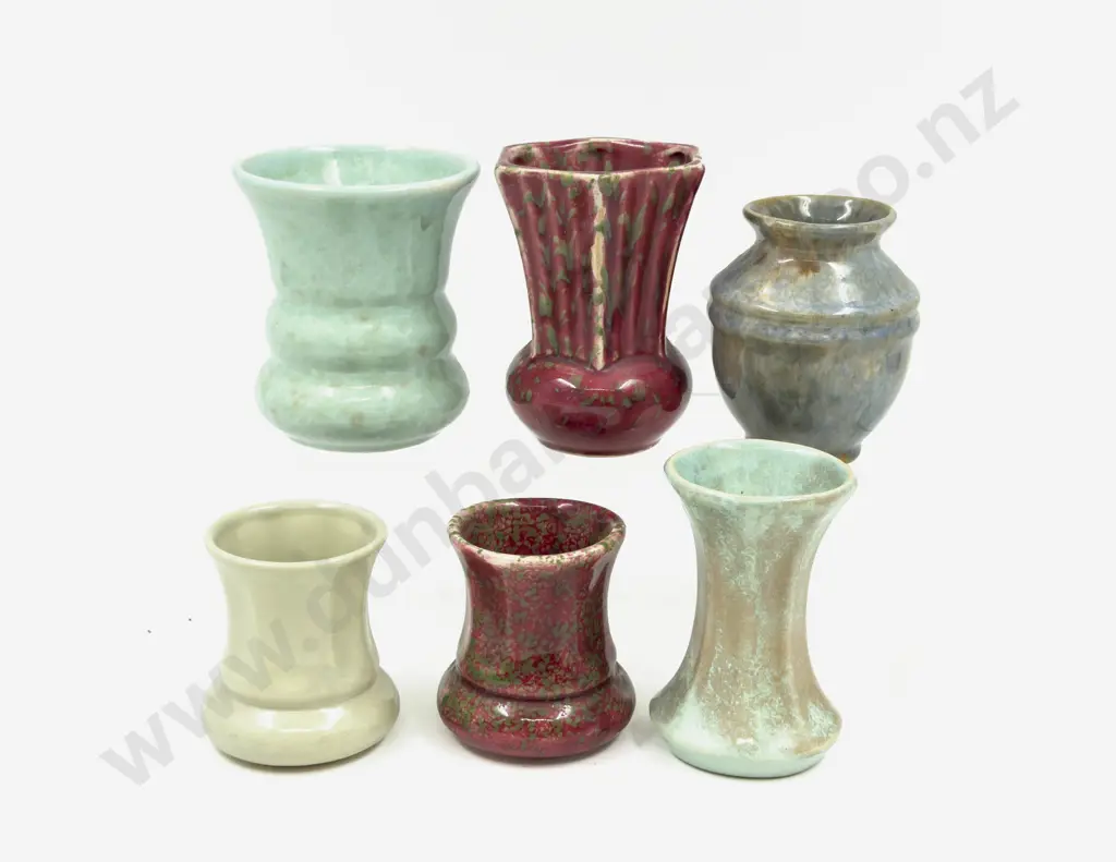 Six Assorted Small Crown Lynn Vases Image 1++