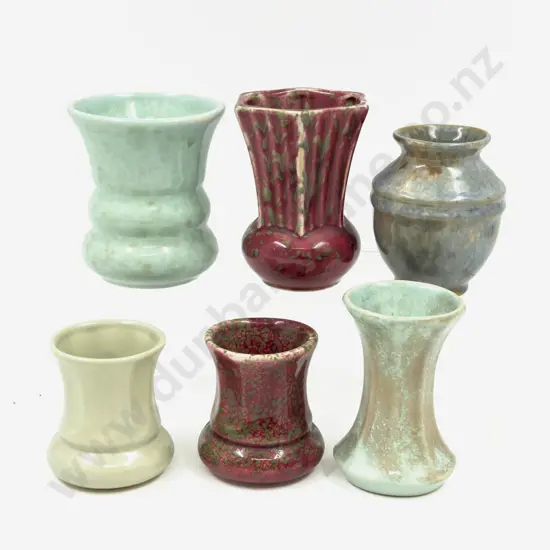 Six Assorted Small Crown Lynn Vases