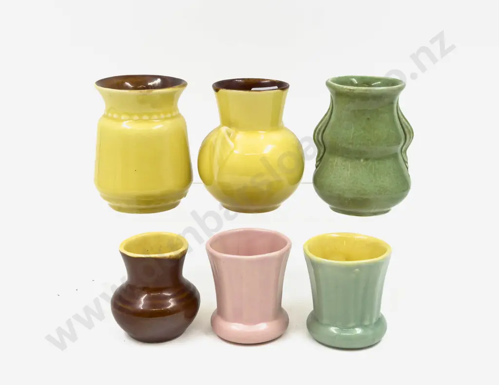 Six Assorted Small Crown Lynn Vases Image 1++