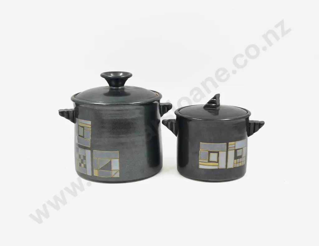 Graduated Pair of Paul Laird Lidded Jars Image 1++