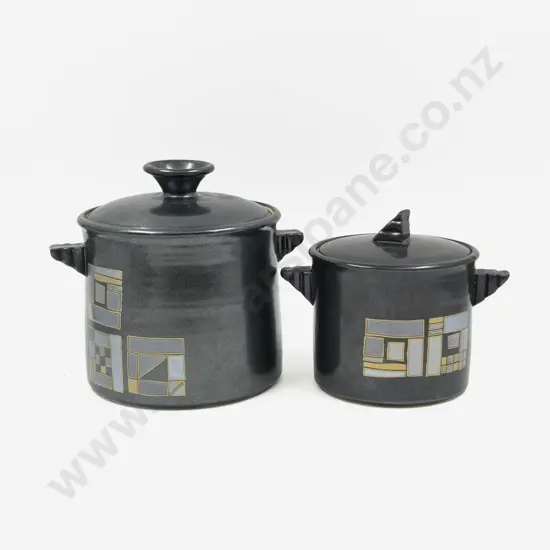 Graduated Pair of Paul Laird Lidded Jars