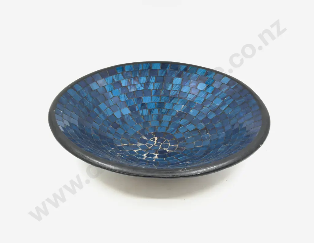 Large Blue Glass Mosaic Decorative Bowl Image 1++