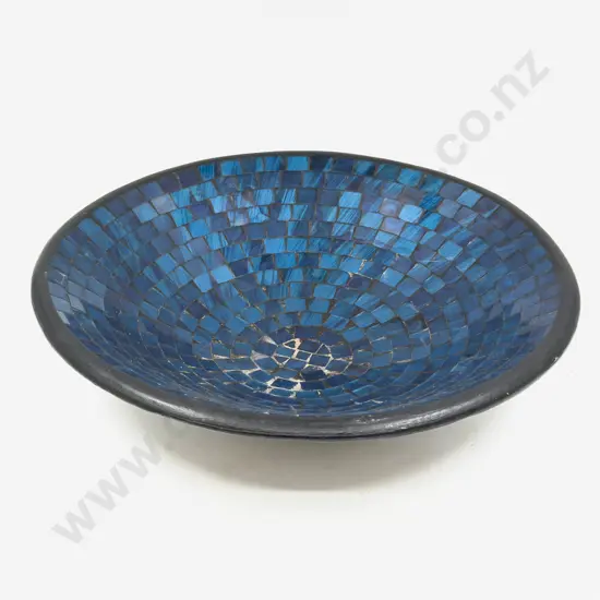 Large Blue Glass Mosaic Decorative Bowl