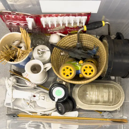 Box Qty of Assorted incl Bulk Head Light Tools & Various Homewares