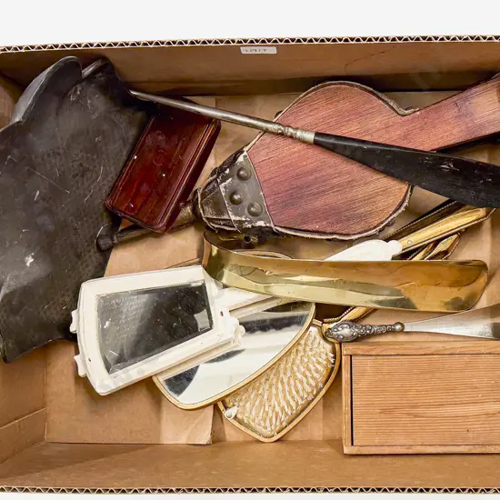 Box Qty of Assorted incl Hand Mirrors Shoe Horns etc