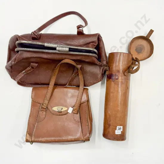 Three Assorted Vintage Leather Bags