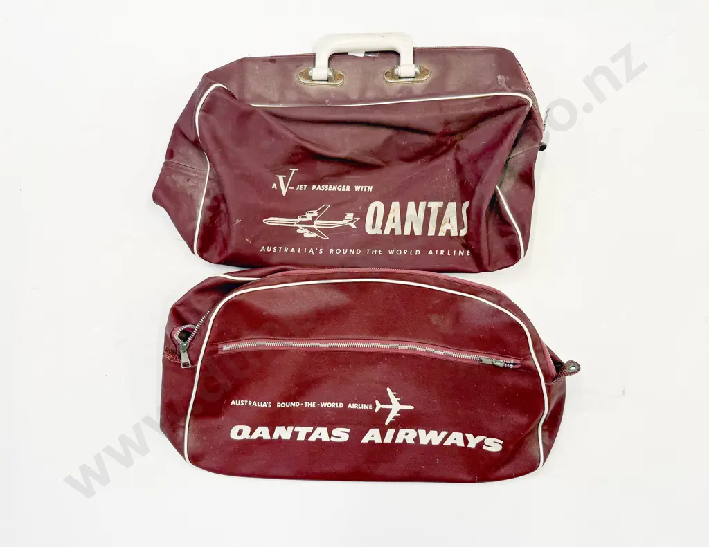 Two Vintage Qantas Airline Bags Image 1++