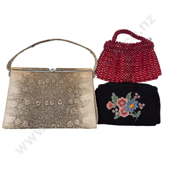 Vintage Snakeskin Handbag & Two Others