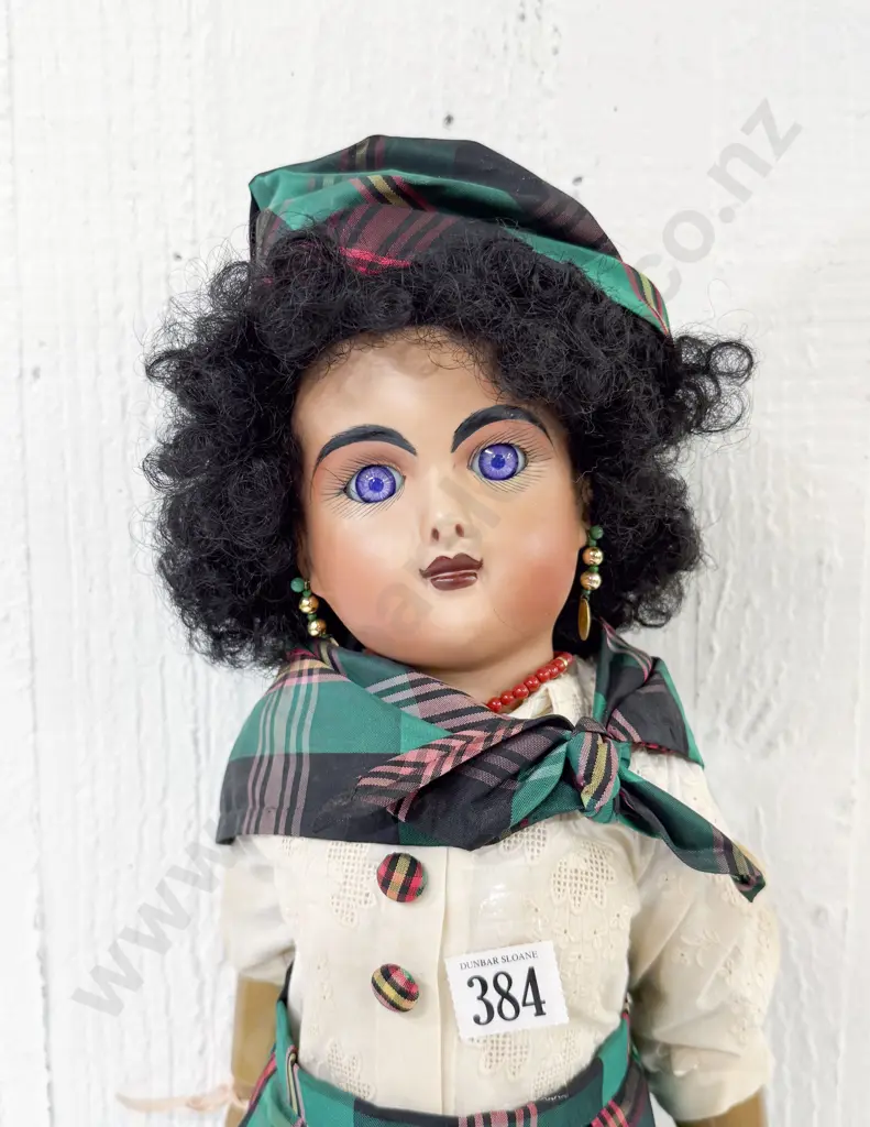New Bisque Doll on brown composition jointed body 52cm Image 1++