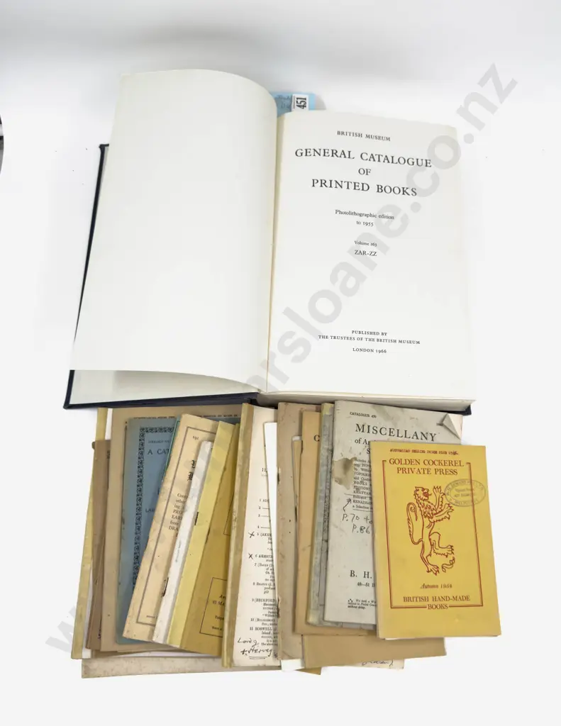 Group Of Vintage Book Dealers Catalogues & British Museum General Catalogue Of Printed Books ZAR-ZZ Image 1++