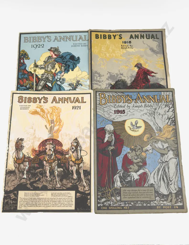 4 Volumes Of Bibby's Annual, 1915, 1916, 1921 & 1922 Image 1++