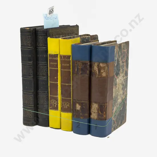 3 x 2 volume Sets of Antiquarian Poetical & Historical Books