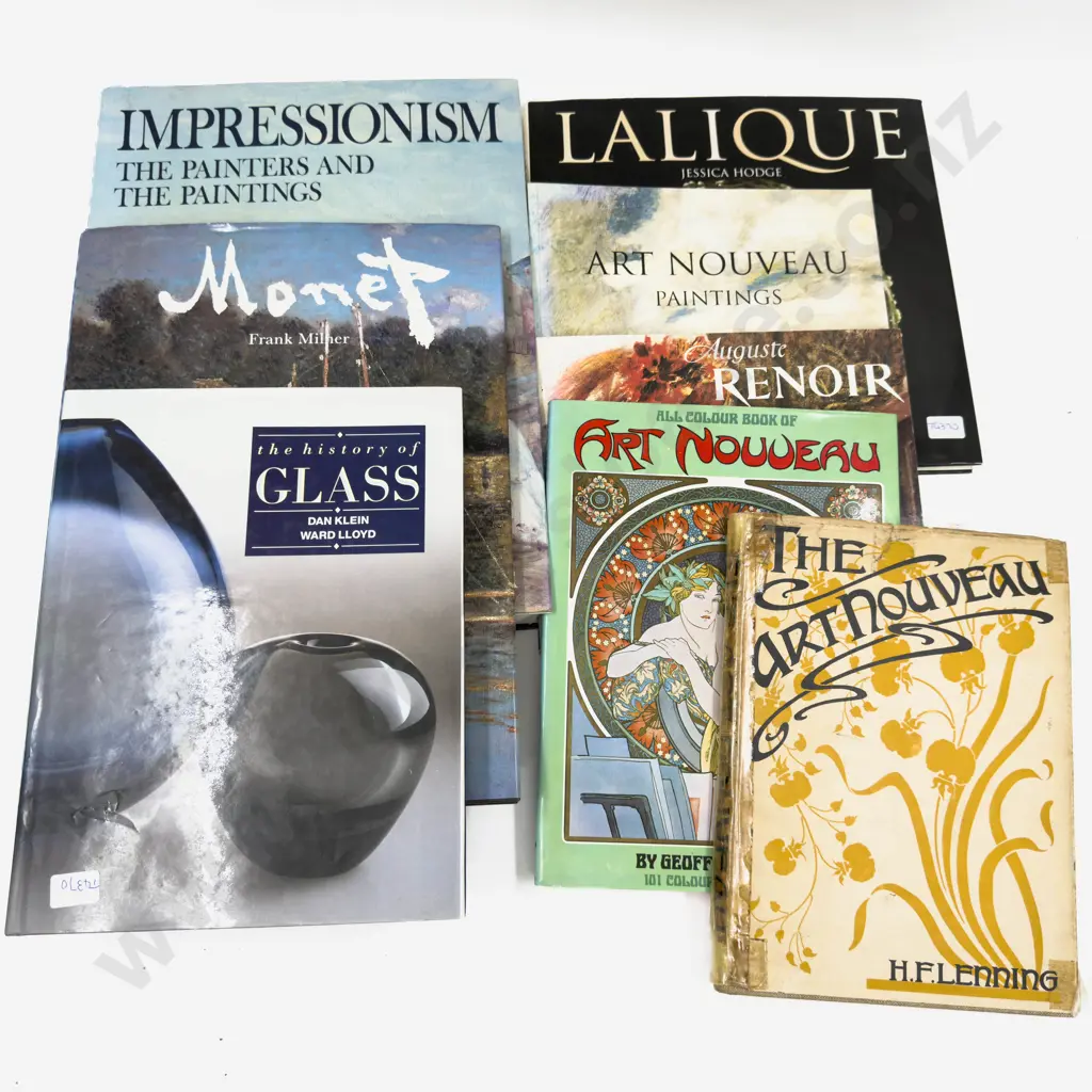 8 Large Antique, Art & Glass Reference Books Image 1++