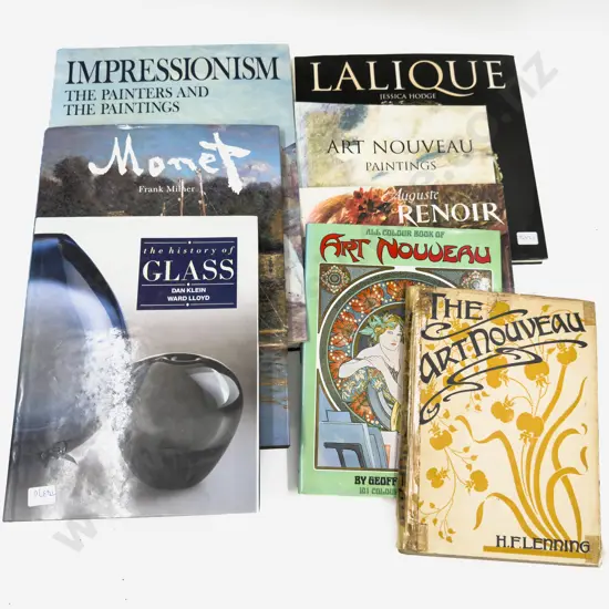 8 Large Antique, Art & Glass Reference Books