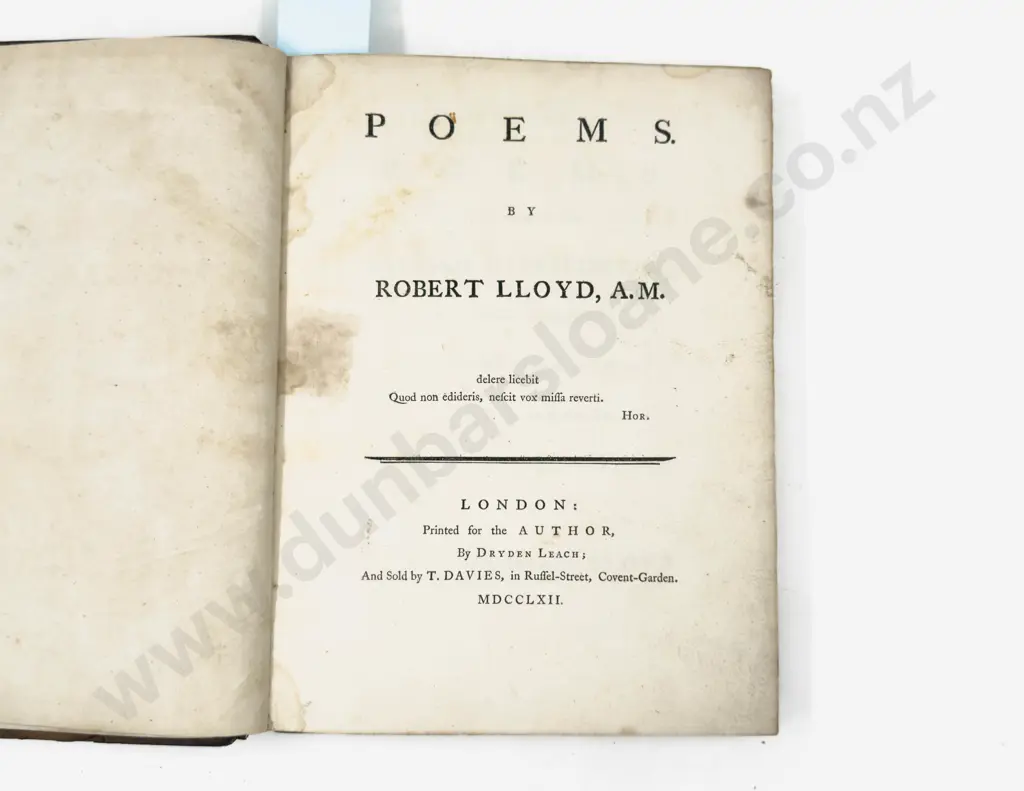 Poems by Robert Lloyd Image 1++