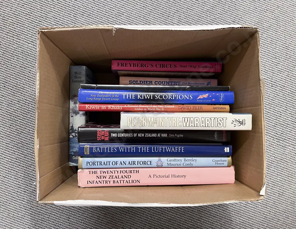 Box of Books on World War II incl New Zealand Image 1++