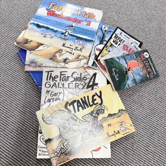 Small Box of Books incl Footrot Flats The Far Side etc