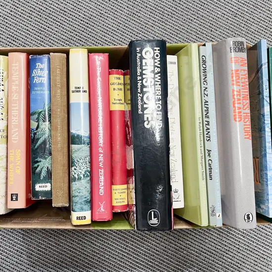 Box of Books on Plants Gemstones etc