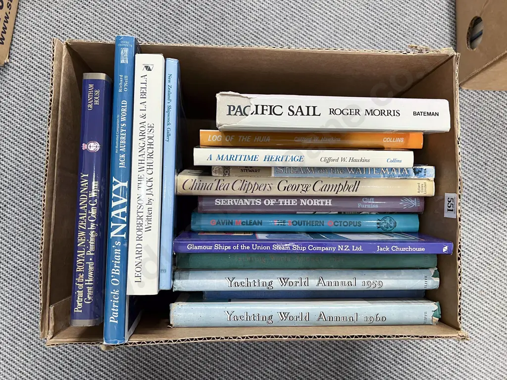 Box of Maritime & Shipping Books Image 1++