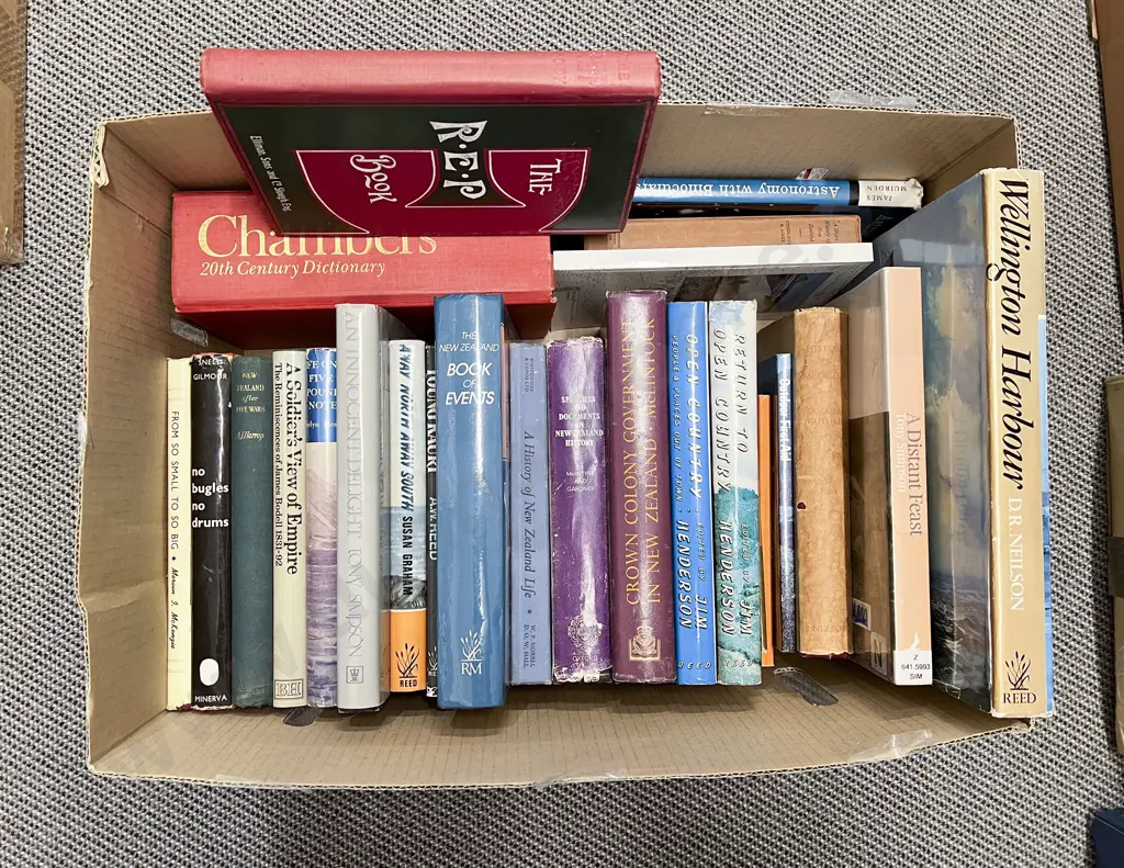 Box of Assorted New Zealand Books incl Wellington Harbour Image 1++