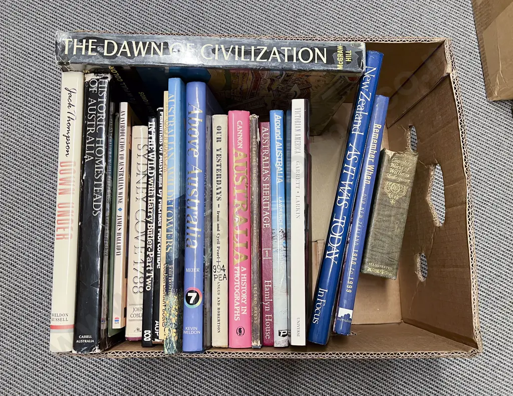 Box of Books incl Australia etc Image 1++