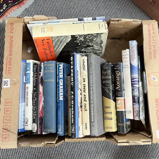 Box of Assorted Mountaineering Books etc