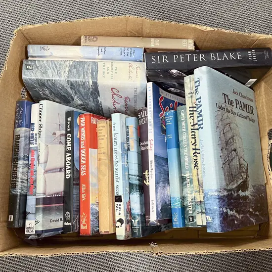 Box of Books on Circumnavigation Sailing etc