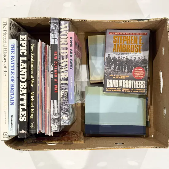 Box of Assorted War Reference Volumes
