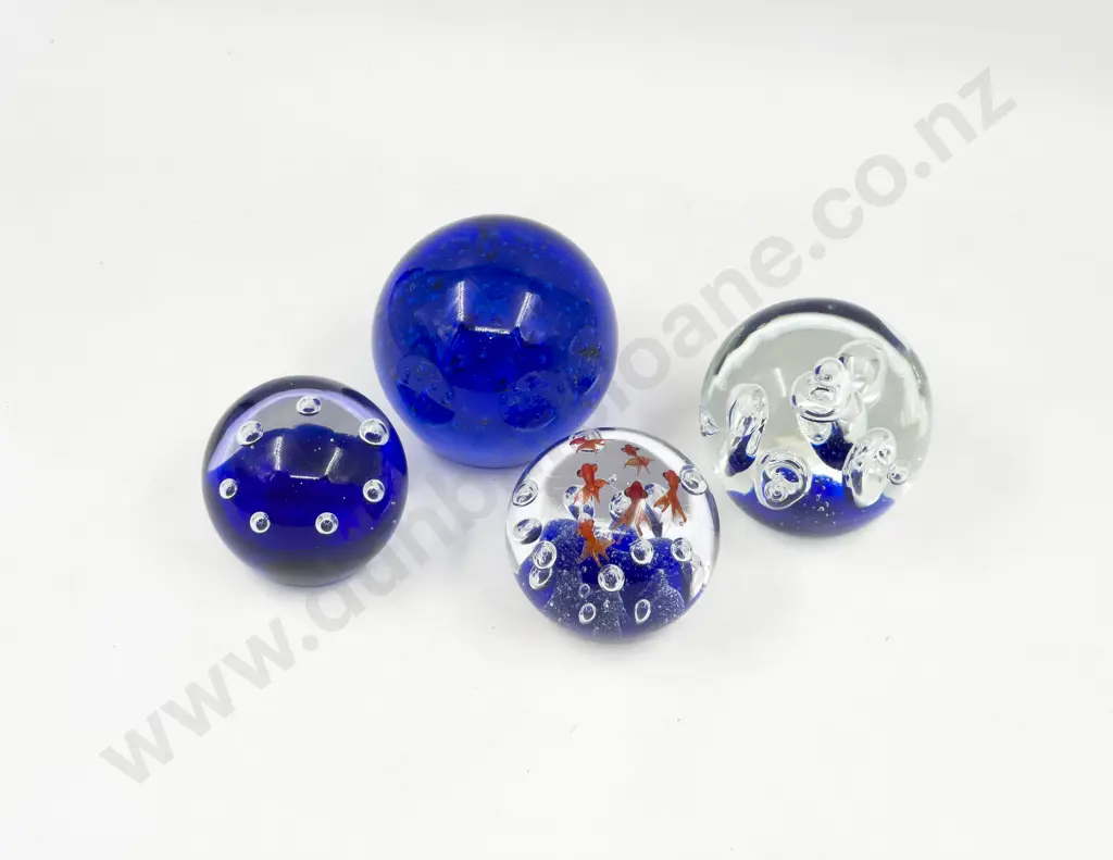 Four Assorted Art Glass Paperweights Image 1++