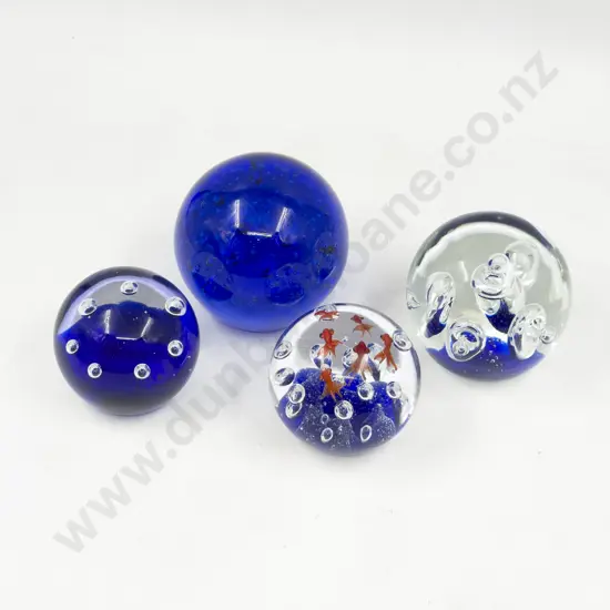 Four Assorted Art Glass Paperweights