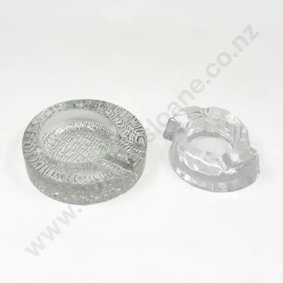 Two Art Glass Ashtrays